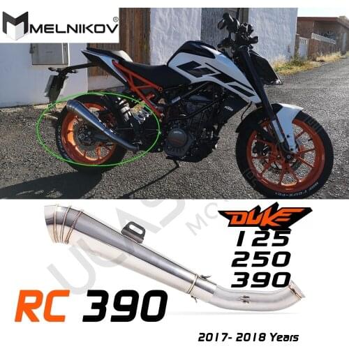 Motorcycle Exhaust Muffler Middle Pipe Slip On Escape For DUKE 390 250 DUKE 125 RC 390 125 RC390 2016 2017 2018 Exhaust