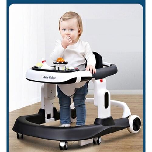 Newborn Baby Walker with Wheel Toddler Walk Learning Wheelchair Infant Musical Trolley Walker Anti Rollover Foldable Seat Car