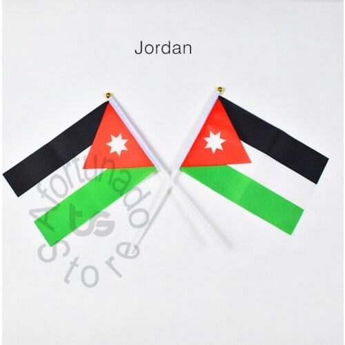 Jordan 14*21cm flag Banner hand waving National flag Home Decoration flag banner