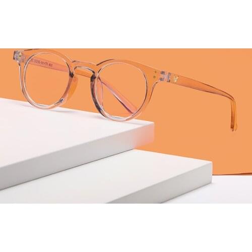 KOTTDO Retro Fashion Plastic Round Glasses Men And Women Frame Transparent Flat Mirror Mens Game Optical Mirror Uv400