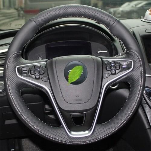 Microfiber leather wheel steering cover for Buick Regal Opel Insignia 2014 2015 Braided on the steering wheel car accessories