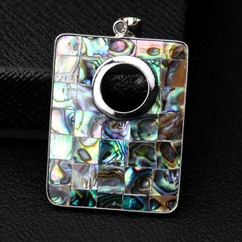 Natural Abalone Shell Square Pendant