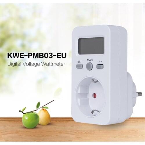 KWE-PMB03 Plug Socket Digital Voltage Wattmeter Power Consumption Watt Energy Meter AC Electricity Analyzer Monitor