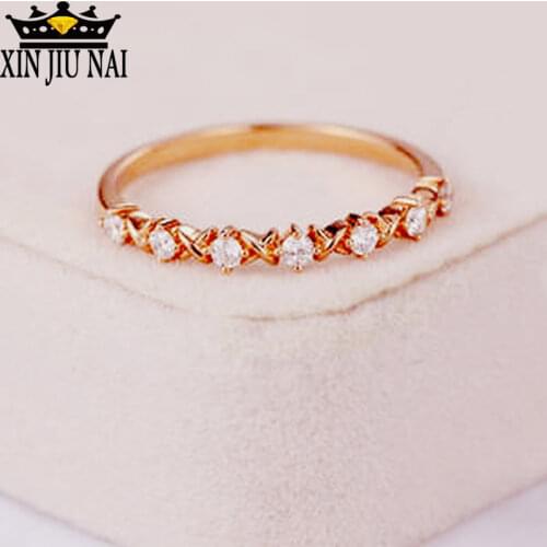 Fashion creative inlaid top small zircon charming thin ring elegant goddess wearing quality jewelry party focus point Women CZ