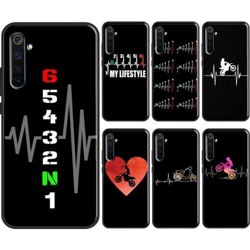 Motorcycle Heartbeat For OPPO Realme 8 6 7 Pro C3 C11 C15 GT X7 X2 Pro Case For OnePlus Nord 8T 8 9 Pro Coque