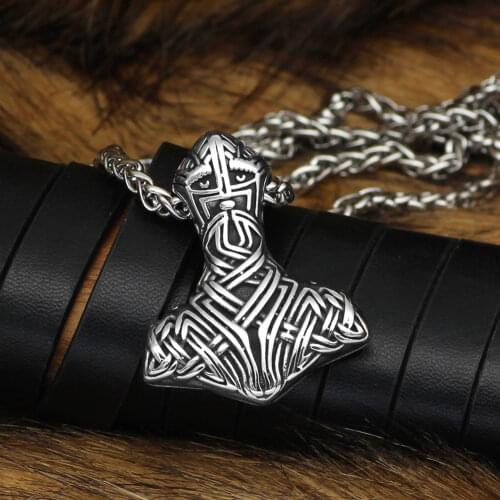 Viking thor hammer mjolnir necklace for men rune amulet noridc jewelry viking gift for men