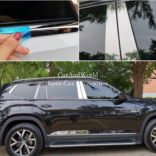 Stainless Steel Door Window Trims A/B/C Pillar Strips Cover For 2017-2020 Volkswagen VW Teramont/Atlas Car-Styling Accessories