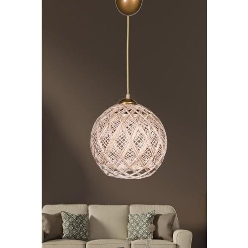 Saint Belisama New Pallina Double Wrapping Jute Raw White Sphere Chandelier