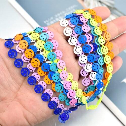 Ladies and Girls Happy Jewelry Gifts New Color Enamel Electroplating Smiley Chain Necklace