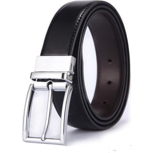Man swivel leather belt with needle buckle leather luxury strap male belts for men new fashion classice vintage pin buckle belt
