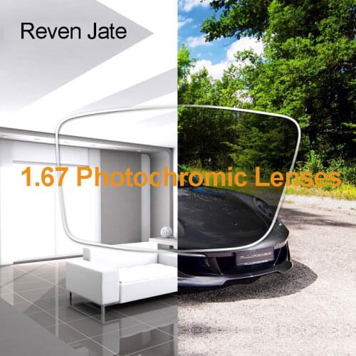 Reven Jate 1.67 Photochromic Single Vision Color Changing Optical Prescription Lenses Fast Changing Lens During Strong Sunlight
