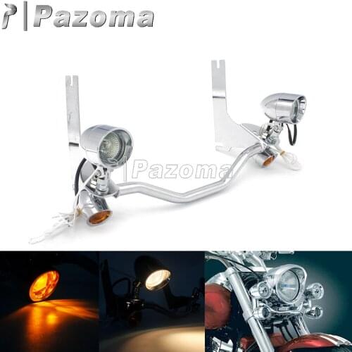 Motorcycle Turn Signal Fog Light Auxiliary Lamp Relocation Support Bracket Kit For Harley Touring Road King Electra Glide 94-03