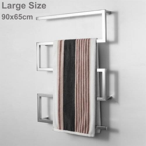 Hide wall Install Bow shaped Bathroom Electric towel rack 90x65cm 304 stainless steel shower room heated towel warmer rack