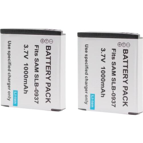 2pcs SLB-0937 SLB 0937 Replacement Battery 3.7v 1000mAh High Quality Camera Battery For SAMSUNG L730 L830 i8 NV33 NV4 Wholesale