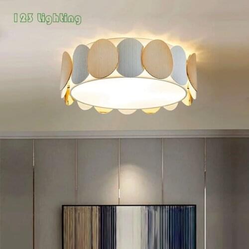 Modern Bedroom Led Ceiling Lamps E27 Circle Round Iron Home Decoration Kitchen Study Restaurant Ceiling Light Fixture Art Design