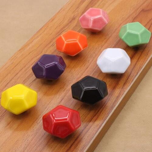Diamond shape Single hole alloy with ceramic handle,never shade color cabinet drawer handles and knobs