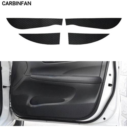 Car Styling Side Door Inner Decal Anti-kick Protective Carbon fiber Flim Sticker 4Pcs/Set For Nissan Tiida 2016 2017 2018 2019
