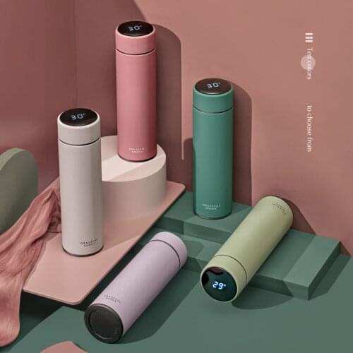 Customized Stainless Steel Thermos Bottle Intelligent Water Cup Led Touch Screen Display Temperature Office Home Christmas Gift