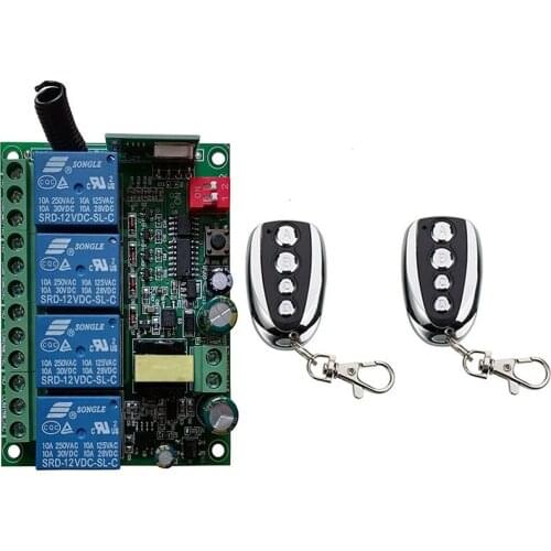 Universal RF Wireless Remote Control AC110V 220V 230V 4CH 433MHz Relay Receiver Module Remote Controller for Gate Garage opener