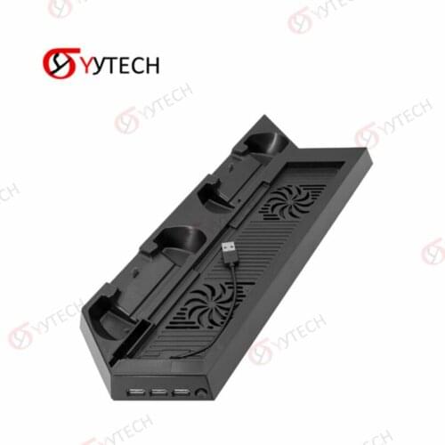 YYTECH Vertical Stand 2 Controller Charger Station Base with Cooling Fan for PS4 Playstation 4 Game Console