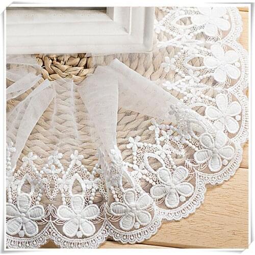 High quality cotton white lace curtain lace 2yards/width 14cm sofa coat hem decorative accessories handmade DIY fabric lace 2018