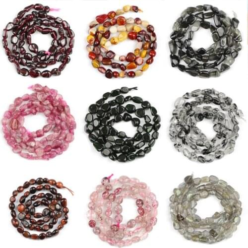 YHBZRET 4-8mm Natural Irregular Fluorite Quartz Opal Garnet Gem Stone Beads For Jewelry Making Diy Bracelet Necklace 15Inches