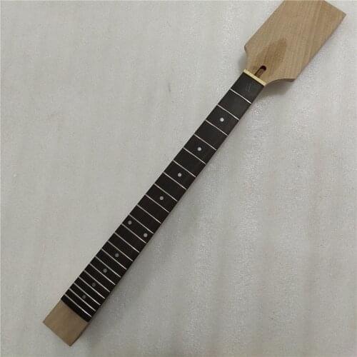 Unfinished Electric guitar neck Paddle Replacement Rosewood Fretboard 24.75inch
