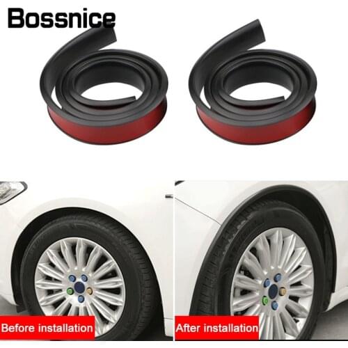 Bossnice 1/2pcs Car Fender Flare Extension Wheel Eyebrow Rubber Arch Protector Anti-collision Arch Decorative Strips Car Sticker