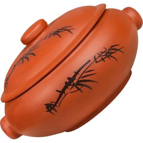 1pc Casserole Stew Pot Ceramic Cooking Pot Kitchen Steam Pot (Assorted Color)