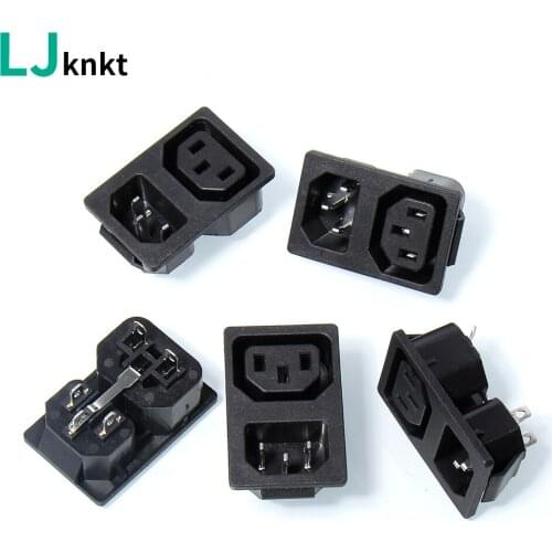 1PCS AC power socket chassis server connector plug 10A 250V One male plug and one female plug