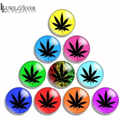 10mm 12mm 16mm 20mm 25mm 30mm 544 Leaves Mix Round Glass Cabochon Jewelry Finding 18mm Snap Button Charm Bracelet