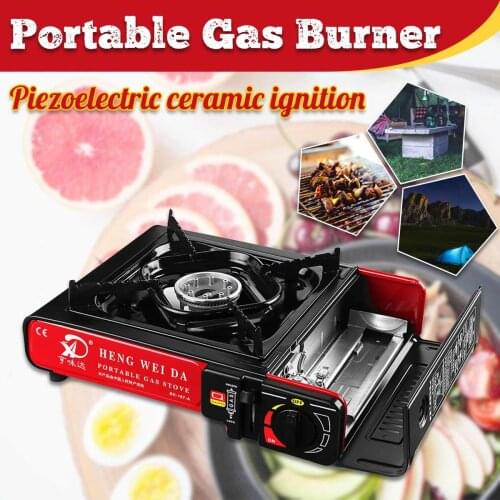 2300W Outdoor Gas Cooker Piezoelectric Ignition Portable Barbecue Stove Safe Camping Gas Stove Rustproof Portable Gas Cooker