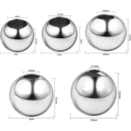 3mm 6mm 8mm Stainless Steel Round Beads Spacer Beads Accessories Bracelet Handmade For DIY Jewelry Accessories Findings