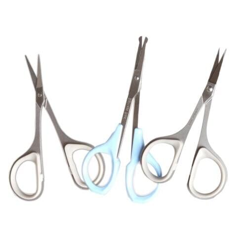 3pcs Pro Eyebrow Eyelash Stainless Steel Scissors Compact Eyelash Extension Tool