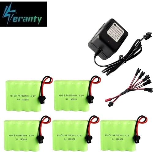 4.8v 1800mAh Battery and Charger For RC Cars Robots Tanks Gun Boats 4.8v NiMH Battery Aa 2400mah 4.8v Rechargeable Battery Pack