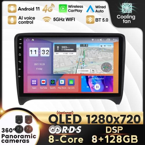 Android 10.0 Built-in Carplay Car Radio Stereo Player For Audi TT MK2 8J 2006-2012 Multimedia GPS Navigation 5GHZ WIFI 4G LTE