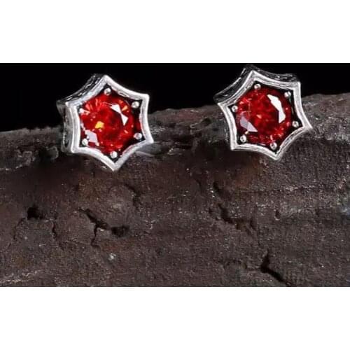 BOCAI real pure S925 silver Woman and Man earrings fashion personality six-pointed star temperament simple Valentines Day gift