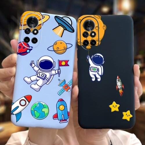 For Honor V40 Lite 5G Case 2021 Cute Planet Astronaut Paint Candy Case For Huawei Nova 8 HonorV40 Lite ALA-AN70 Soft Cover 6.57"