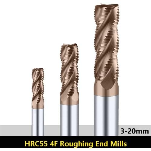 BEYOND HRC55 Roughing End Mills 3mm 4mm 5mm 20mm Tungsten Steel Alloy Coating CNC Lathe Straight Shank Carbide Milling