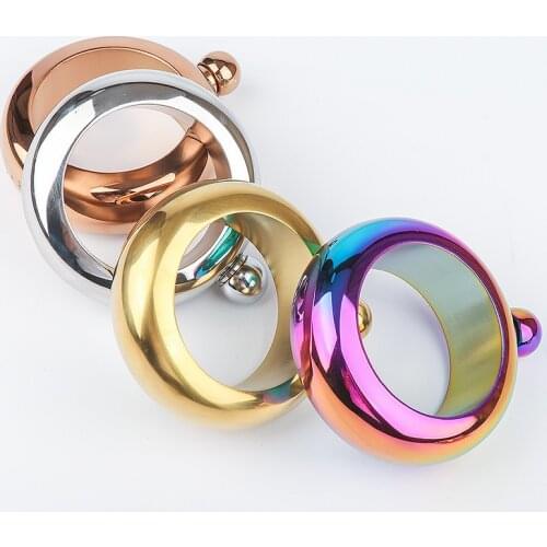 Colour flagon Funnel Bangle Jug 3.5oz Whiskey Hip Flask Alcohol Bracelet Stainless Steel Camping Flagons Drinkware Supply