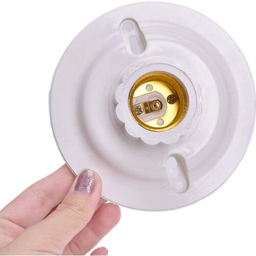 Hot New E27 LED Light Bulb Holder Round Socket E27 Base Hanging Lamp Socket Screw Base