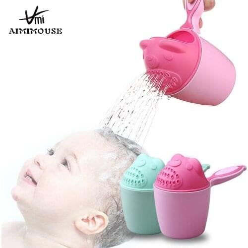 Baby Shampoo Cup Toddle Kids Bathing Cup Cartoon Bear Shower Spoons for Baby Children Washing Hair Cup Bathing Tools Baby Tasse