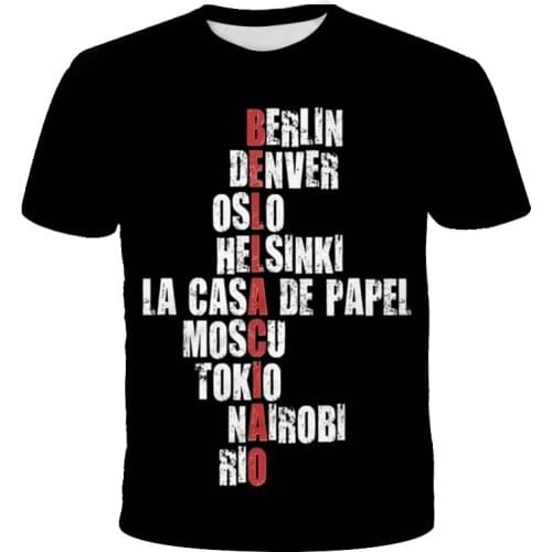 New 3D Printing La Casa De Papel T Shirt Kids Hip Hop Breathable Tops Boy Girl Superior Quality Summer Short Sleeved Shirts