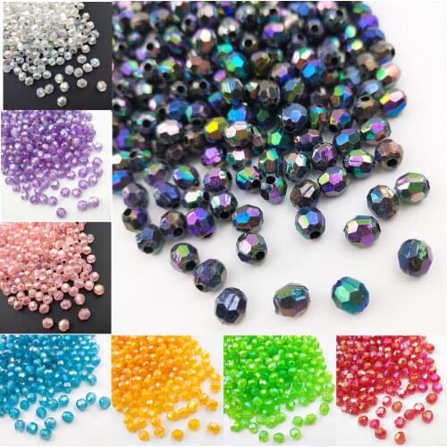 4mm/6mm Faceted Angle Beads Loose Spacer Beads With Hole Fashion Colorful For DIY Making Necklace Bracelet Jewelry
