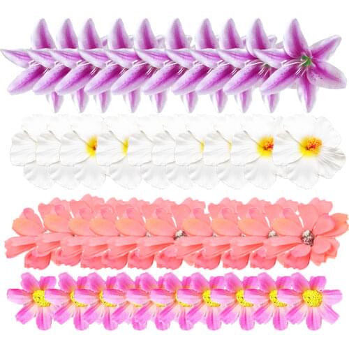 Artificial Flower Hibiscus Daisy Rose Flower Sunflower Lily Flower Head For DIY Wreath Hair Accessory Home Wedding Party Decor