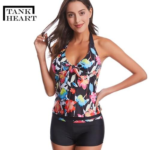 Print Two piece Swimsuit Women plus size Swimwear Large Sizes Plussize Biquini Tankini Swimsuits Women Poto Sexi Swim Suit XXL