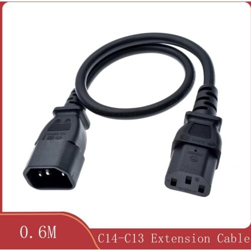 0.3M 0.9FT 30cm C13 to C14 CPU PDUNEW Power1pcs Mains Male to Female Extension Cable COMPUTER CABLE power cord extension cable