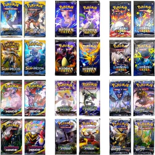 1 bag Pokemon Cards Sun & Moon GX Team Up Unbroken Bond Unified Minds Evolutions Booster Box Collectible Trading Cards Game Toys