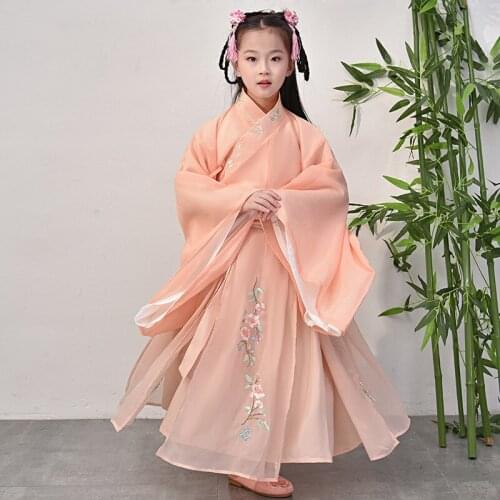 Chinese Traditional Hanfu Dress Girls Ancient Folk Dance Costumes Tang Dynasty Classical Fairy Dresses Princess Clothing Cosplay