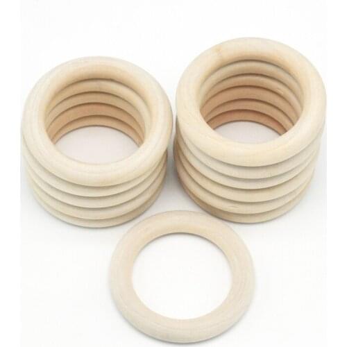 New 5pcs 55mm Baby Teething Rings Natural Wooden Necklace Bracelet Crafts DIY